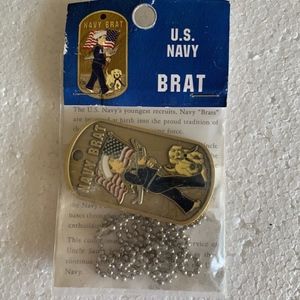 U. S. "Navy Brat" Medallion Coin Necklace Tag